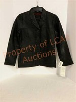 Ladies Black Leather Blazer