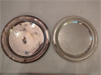 2 Wm Rogers 170 silver platters (1engraved)
