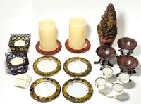 New Candle Lot w/Glass Trays