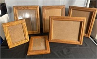 Assortment of Wood photo frames some with