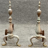 Pair of Petite Brass Andirons