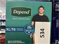 Depend XL 80 mens underwear