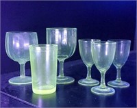 6 Piece Lot of UV 365 NM Manganese Glassware- 2x