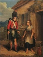 Painting of Scottish Highlander and Woman