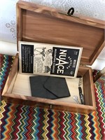 Vintage Cedar Box and Pkg of Photo Corner Tabs