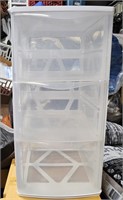 Plastic 3-drawer storage unit 23x12x12"