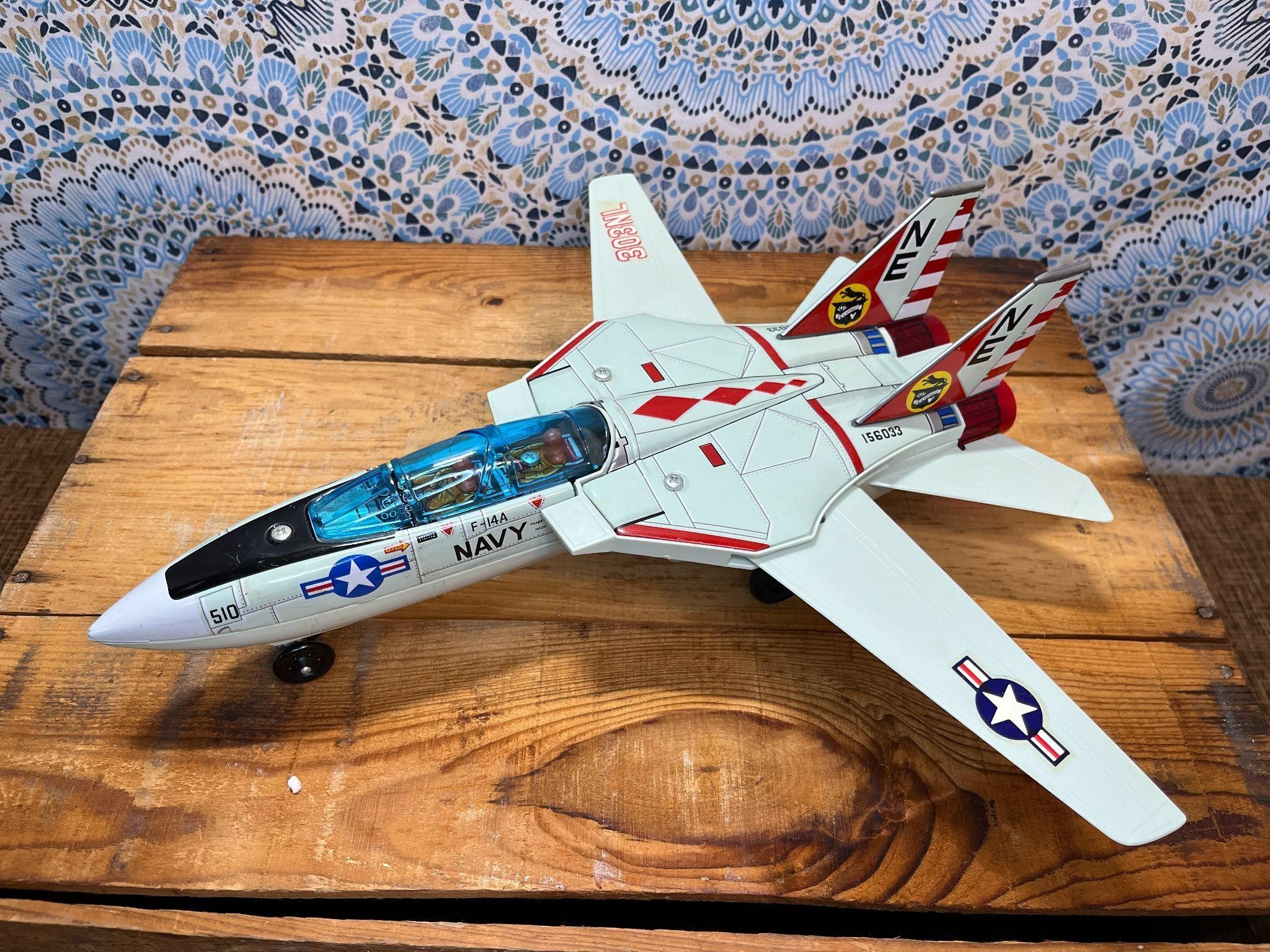 Vtg Battery Operated F-14A Tomcat Jet Fighter Toy