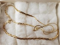 14k Gold Necklace & Bracelet 7.2g Total Weight 16"
