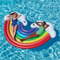 Pool Float | 2 Person Full Size Reclining Rainbow