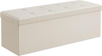 E9976  SONGMICS Folding Storage Ottoman, Beige, 15