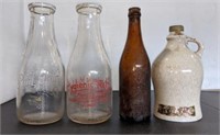 4 Assorted Mlk Bottles & More