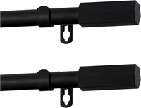 Fmfunctex Rod Set  Hex Finials  38-72 Black