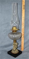 ANTIQUE FIGURAL CHERUB OIL LAMP