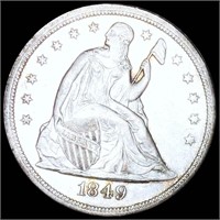 1849 Seated Liberty Dollar NEARLY UNCIRCULATED