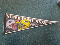 Super Bowl XXXI Patriots Greenbay Pennant