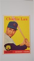 1958 TOPPS #448 CHARLIE LAU ROOKIE Card TIGERS