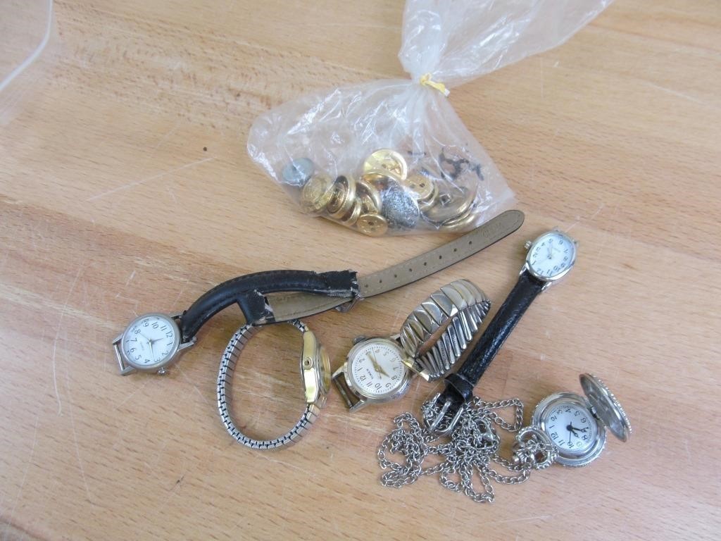 Watches and Military Buttons Lot