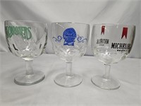 3 BEER THUMBPRINT GOBLETS 6"X4"