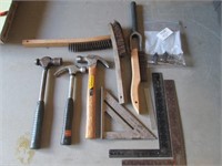 hammers, brushes, squares
