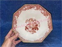 Lrg Spode England floral octagon serving bowl