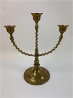 3 candle China Brass Candelabra 9.5" tall.