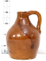 Vintage 4in brown stone jug