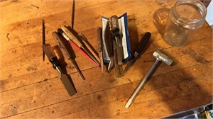 Assortment of chisels and knives