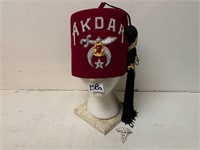 Vintage AKDAR Shriners Hat 7 3/8+