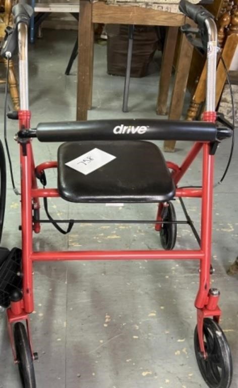 Drive walker with seat