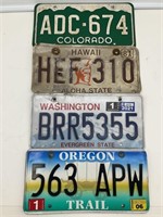 4 Assorted License Plates