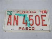 Florida License Plate Pasco County USA