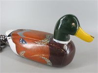 Hand Painted Wood Mallard Drake Duck Telephone