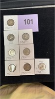 Lot of 8 Quarters 1960, 1961, 1962 & 1963