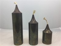 Svend Jensen Mid Century Brass Candle Oil Lamps