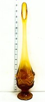 Vintage 16in amber/brown swung vase