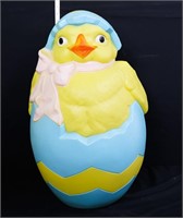 Vintage 21in Easter chick in egg blow mold