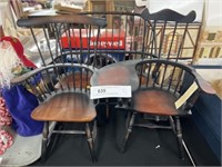 (2) Windsor Style Doll Chairs with Settee
