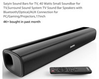 Saiyin Sound Bars for TV, 40 Watts Small