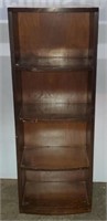 (E) Vtg Narrow Wooden 4 shelf Bookcase