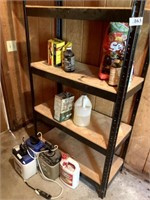 Metal shelving with 5 board shelves, Insecticides,