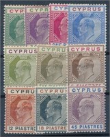 CYPRUS #38-47 MINT FINE-VF H LH