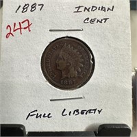 1887 INDIAN HEAD PENNY CENT FULL LIBERTY