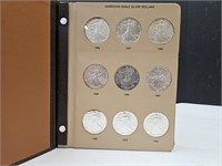American Eagle SIlver Dollars 35 in Book 1986-20
