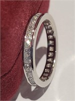 Princess Eternity Band Sterling Silver Ring Size 6