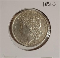 1881 "S" - MORGAN SILVER DOLLAR (25)