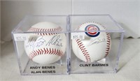 (2) Signed Baseballs with Case - Any Benes/Alan