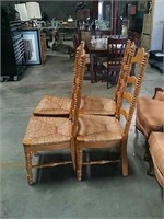 Rush seat dining chairs