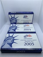 UNITED STATES MINT PROOF SETS 2003, 2004, 2005