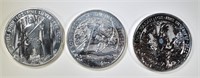 LOT OF 3 1 OZ SILVER 2 POUNDS: