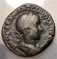 238-244 Roman Empire Gordian III Copper Sestertius